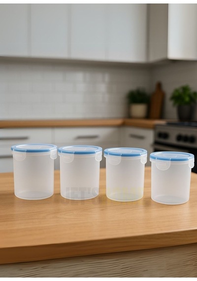 Erzak Saklama Kabı Seti 4'lü Bpa Free Gıda Kutusu Bpa Free Hava Almaz 750 Ml Şeffaf