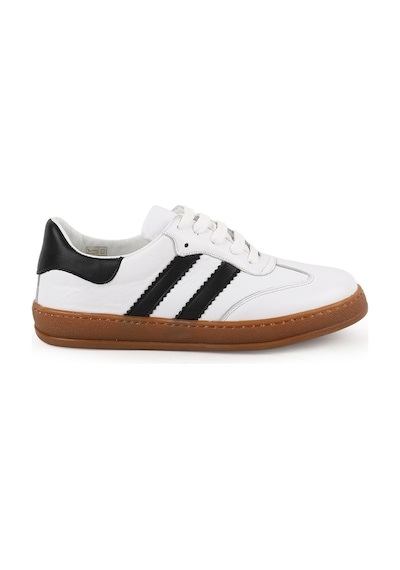 Lbr Kadın Sneaker Hakiki Deri Çift Şerit Çizgili Bağcıklı T-burun Karamel Kauçuk Taban Retro Ayakkabı L075.2324 Beyaz-siyah Lbr Kadın Sneaker Hakiki Deri Çift Şerit Çizgili Bağcıklı T-burun Karamel Kauçuk Taban Retro Ayakkabı L075.2324 Beyaz-siyah