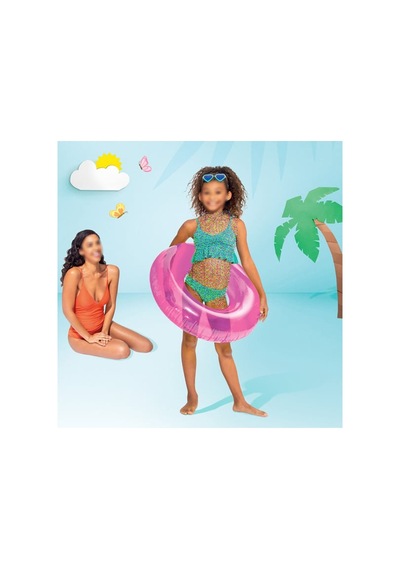 76 Cm Jumbo Deniz Havuz Simidi 8 Yaş Üstü İçin / Transparent Swim Tube - 59260 Pembe