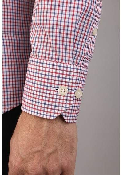 Bisse Kırmızı Regular Fit Cepsiz Uzun Yaka Gömlek Gmeks261049 C24