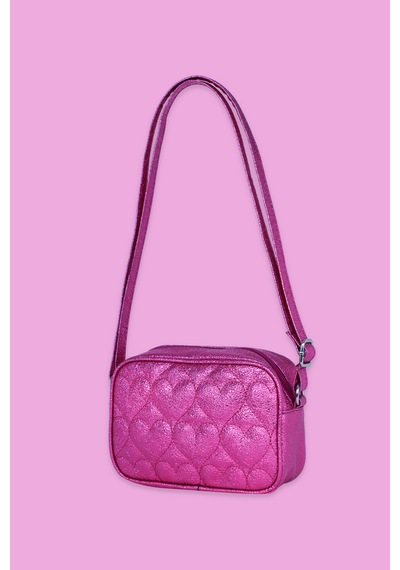 İcone Bag Icone Çocuk Kalp Kapitone Detaylı Omuz Çantası Fuşya