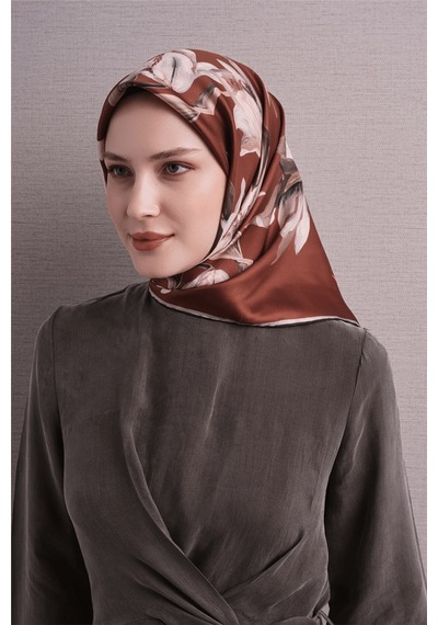 Armine İpek Eşarp 2027 Kış - 9620-54 Kiremit Twill