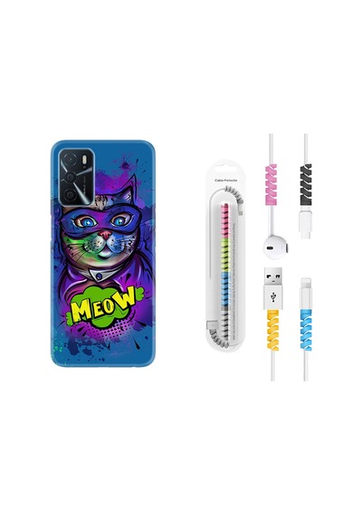 Oppo A16 Kılıf Kablo Koruyuculu Super Meow 1715