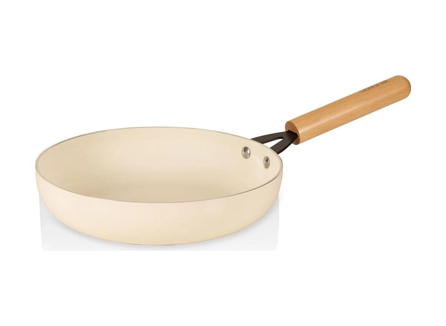 The Mia Cucina Tava 24 Cm Seramik Kaplama İndüksiyonlu Ocaklara Uyumlu Krem