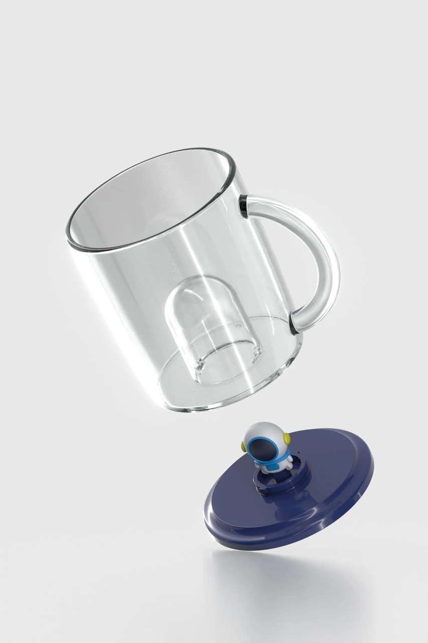 Renga Joy Astronot Figürlü 250 Ml Kulplu Tritan Bardak 222059 Mavi Mavi