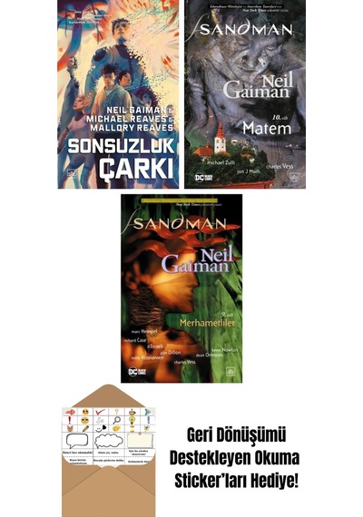 Sonsuzluk Çarkı Ara Dünya 3 Ciltli + Sandman 10 Matem + Sandman 9 Merhametliler