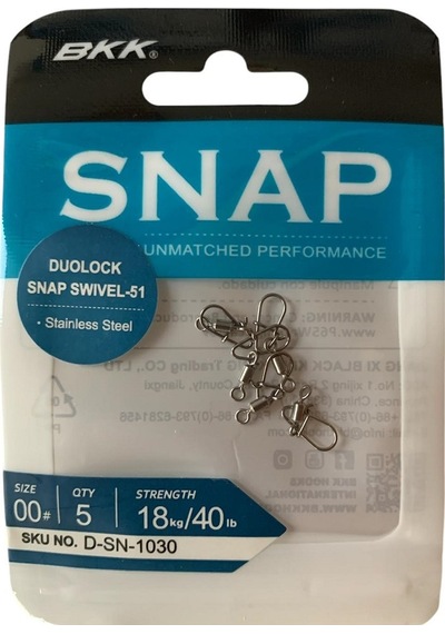 Bkk Duolock Snap Swivel-51 No:00 Klipsli Fırdöndü (5'li Paket)