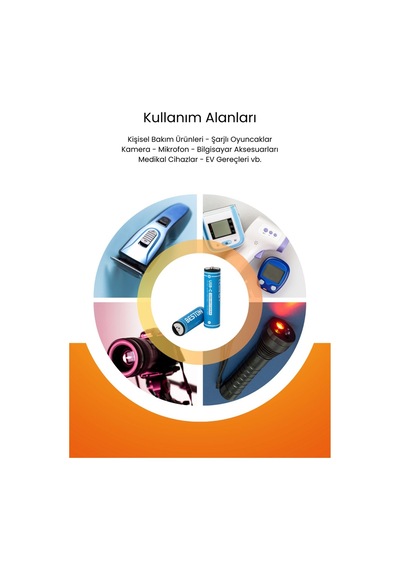 Beston Usb Type-c Kablo İle Şarj Edilebilir Lityum 2'li Kalem Pil 1.5v Aa / 2220 Mwh 500mah