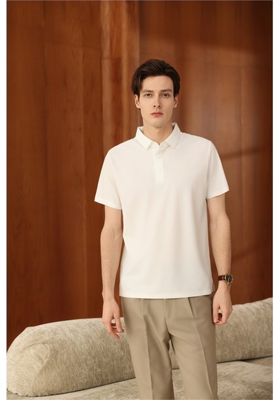 New Performance Premium Polo T-shirt 82% Nylon 18% Spandex Beyaz