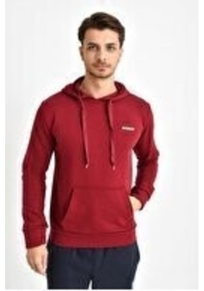 Süperlife Kapşonlu Uzun Kollu Baskılı Dar Kalıp İnce Erkek Sweatshirt Spr 2019k61 Bordo