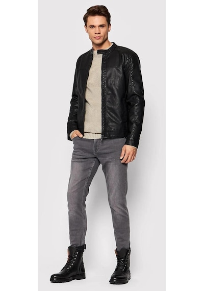Only & Sons Onsmıke Pu Racer Jacket Otw Vd Erkek Ceket 22012339-siyah Siyah