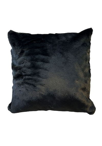 Premium Siyah Peluş Kırlent Kılıfı 45x45 Cm Yumuşak Dokulu, Şık Ve Modern Koyu Siyah