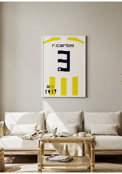 Roberto Carlos 3 Poster Tablo Beyaz Çerçeveli