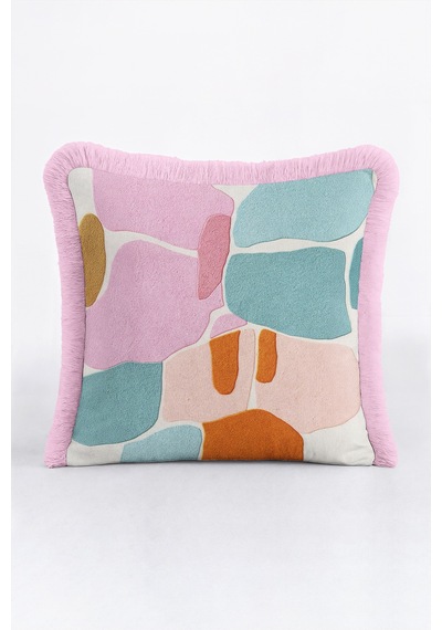 Soyut Pastel Sanatsal Saçaklı Yastık Kılıfı - Organik Bohem Mint Pembe Püsküllü Kırlent Kılıfı Puslu Sahil Halo Soyut Pastel Sanatsal Saçaklı Yastık Kılıfı - Organik Bohem Mint Pembe Püsküllü Kırlent Kılıfı Puslu Sahil Halo