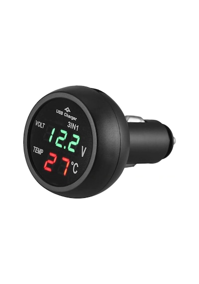 Oto Çakmaklık Usb Şarj Soketi Voltmetre Termometre 12/24V (483544352)