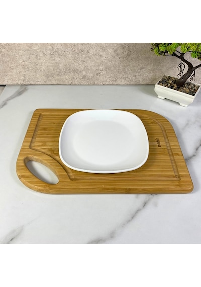 Ayrex Oval Kare Servis Tabağı, Polikarbon, Tatlı Sunum Tabağı, 18cm Diğer