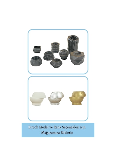Mumluk Şamdan 3 Adet Tealight Ve İnce Mum Uyumlu Kesik Model - Siyah