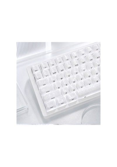 Leaven 128 Tuş Pbt Keycap Seti - Karbon Fiber Şeffaf Cherry Mx Uyumlu Rgb Klavye Tuşları - Şeffaf