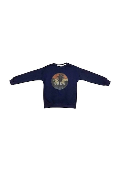 Cantoy Erkek Çocuk İçi Şardonlu Baskılı Sweatshirt-15198 Lacivert