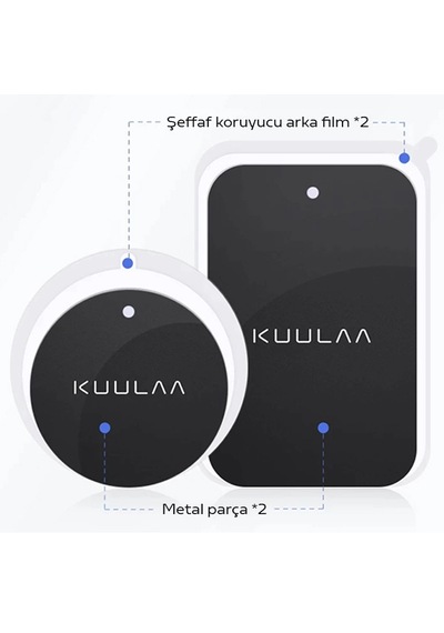 Kuulaa Magnetic-Mıknatıslı Telefon Tutucular için Metal Plaka Se