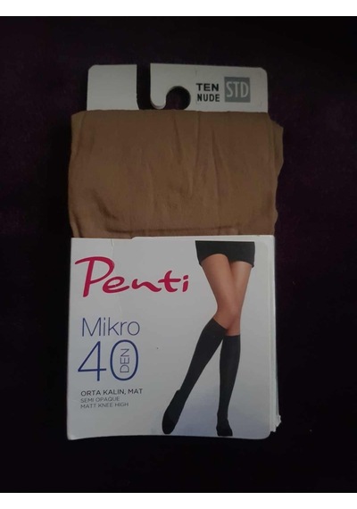 Penti Mikro 40 Den 3'lü Paket Orta Kalın Mat Pantolon Diz Altı Çorabı Ten
