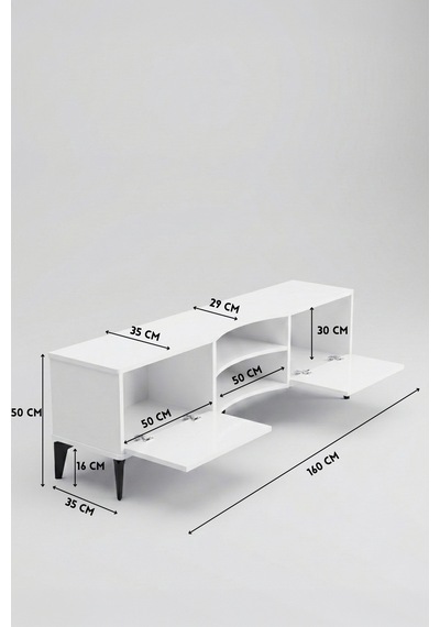 Vera Tv Sehpası Suntalam Beyaz 160x35 Cm