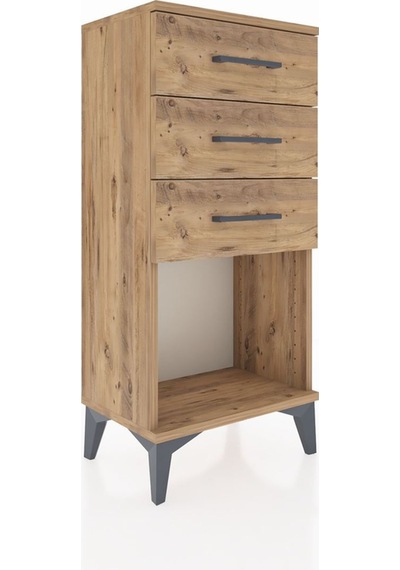 Arges Komodin 3 Çekmeceli 44x30x96 Çam-çam Atlas Çam
