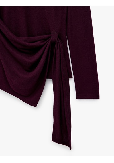 Koton Asimetrik Bağlamalı Mürdüm Rengi Yumuşak Dokulu Tişört Bisiklet Yaka Uzun Kollu Slim Fit Drapeli Mürdüm 7wak50013pk Mor Koton Asimetrik Bağlamalı Mürdüm Rengi Yumuşak Dokulu Tişört Bisiklet Yaka Uzun Kollu Slim Fit Drapeli Mürdüm 7wak50013pk Mor