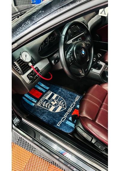 Mavi Porsche Lüks Halı Paspas Takımı