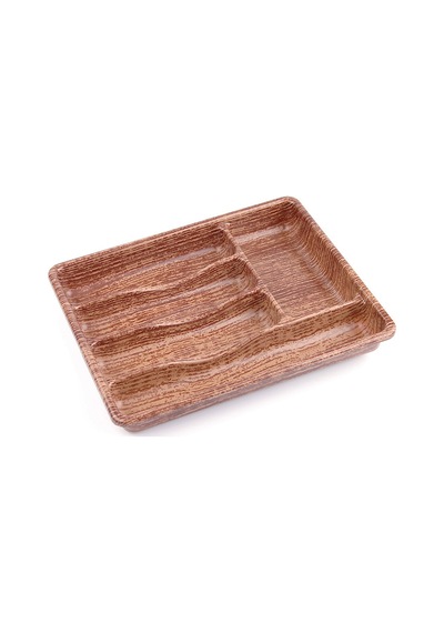 Baroness Brns-10888 Ahşap Renk 5 Bölmeli Çekmece İçi Kaşıklık 36x29 Cm