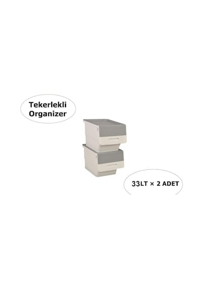 Motek Beyaz Tekerlekli Organizer Çok Amaçlı Saklama Kutusu 2x33 Lt