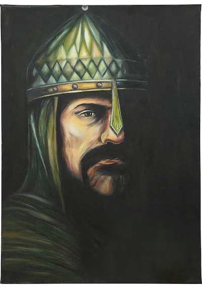 E38 El İşçiliği Sultan Alparslan Yağı Boya Resim 70 50 Cm - 6129