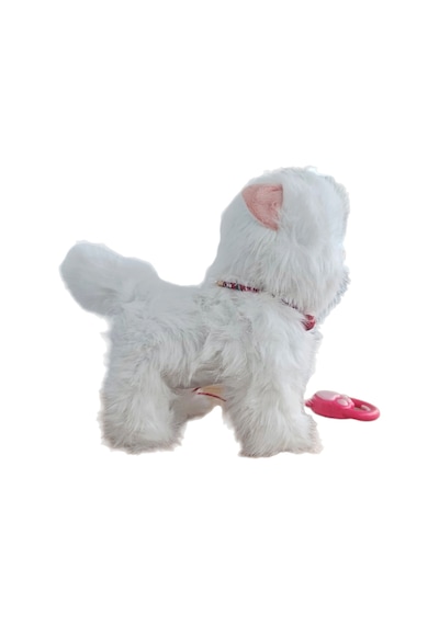 Ses Tekrarlayan Kafasını Sevince Tepki Veren Yürüyen Havlayan Tasmalı Kuyruğunu Sallayan Oyuncak Kedi Köpek 25 Cm. Beyaz Kedi