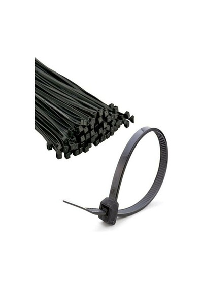 100 Adet Siyah Plastik Kelepçe Cırt Kablo (3.6x300mm)