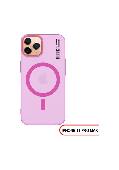 Apple iPhone 11 Pro Max Magsafe Uyumlu Mat Sert Klein Kılıf Pembe