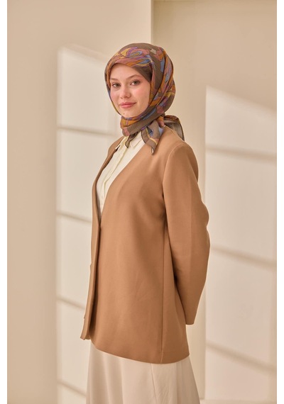 Silk Home Olinda İpek Eşarp 47003-09 Haki, İndigo, Gül Kurusu, Mor, Taba