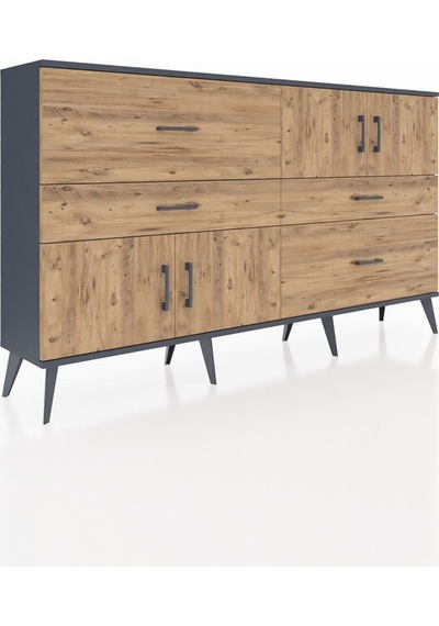 Arges Konsol 2 Raflı 4 Çekmeceli 4 Kapaklı 176x30x99 Antrasit-çam Atlas Çam/atlas Çam - Antrasıt Arges Konsol 2 Raflı 4 Çekmeceli 4 Kapaklı 176x30x99 Antrasit-çam Atlas Çam/atlas Çam - Antrasıt