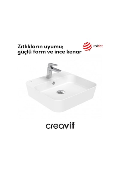 Creavit Loop Çanak Lavabo 45 Cm Beyaz Lp046-00cb00e-0000