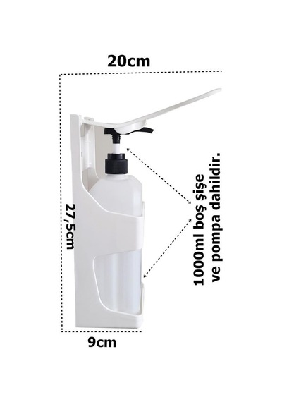 Dezenfektan Dispenseri Kol İle Kullanım 1000ml Kapasite Şişe Dahi