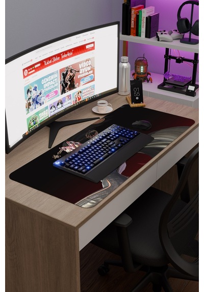 Bayonetta Kaymaz Dikişli Kauçuk Oyuncu Mousepad V3 - 90x40 Xxl Gaming Mouse Pad Fare Altlığı