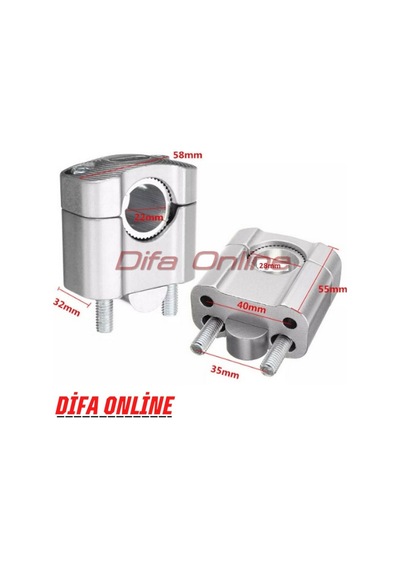 Ünversal Motosiklet 22mm/28mm Gidon Yükseltici Cnc Düz 552745090 - Kirmizi Motoparax Renk : Kirmizi