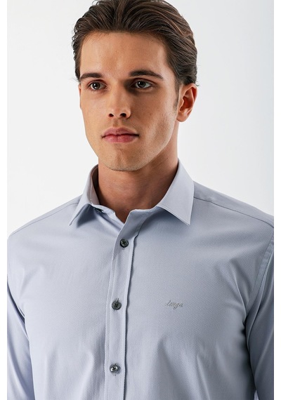 İmza Gri Uzun Kollu Armürlü Cepsiz Pamuklu Likralı Slim Fit Dar Kesim Gömlek 1004240193-gri Gri İmza Gri Uzun Kollu Armürlü Cepsiz Pamuklu Likralı Slim Fit Dar Kesim Gömlek 1004240193-gri Gri