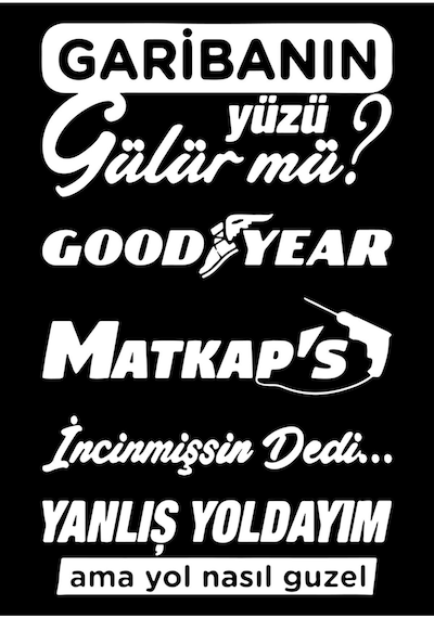 Garibanın Yüzü Gülür Mü Arka Cam Sticker Set Oto Sticker Araba Sticker 20 X 35 Cm