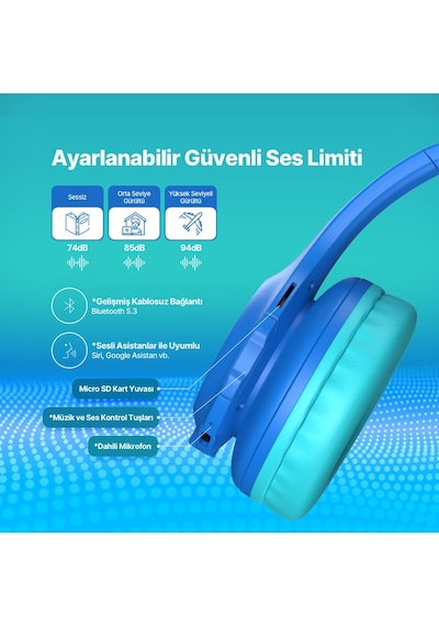 Soundbuddy Funled 2KM172 Bluetooth 5.3 Led Işıklı Kulak Üstü Kulaklık