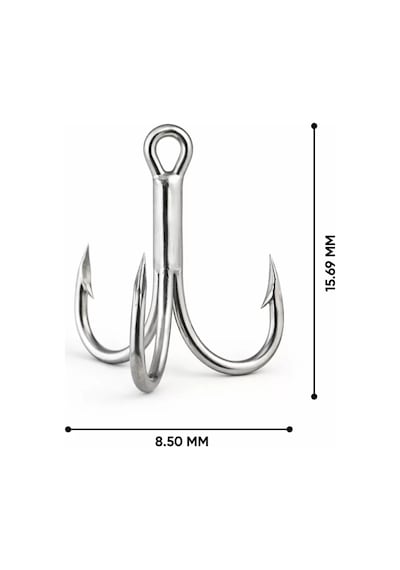 Üçlü İğne - Nikel Üçlü Kanca - Fishack 3210 - 10 Adet - No 10