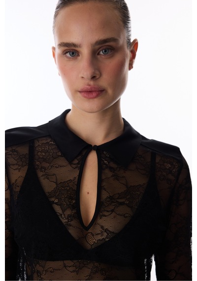 Penti Siyah Lace Tişört