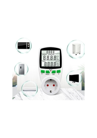 Dijital Wattmetre Enerji Sarfiyat Ölçer Tüketim Ölçer 220V  Priz