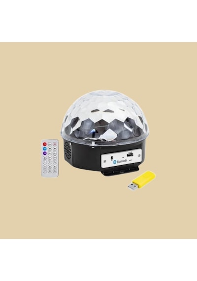 Ledx 360 Bluetooth Disko Hoparlör Renkli Işık + Müzik Efekti