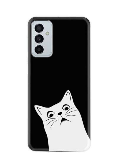 Samsung Samsung Galaxy Uyumlu A04s Kılıf Resimli Desenli Silikon Platinium Series Şaşkın Kedi 1900
