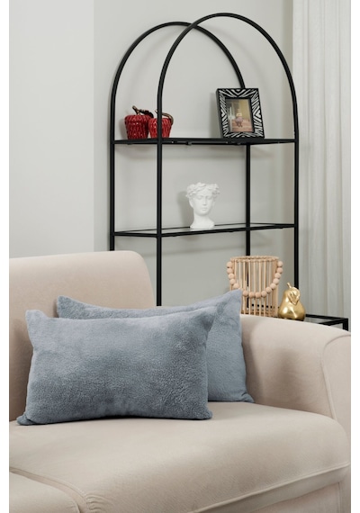 Gri Wellsoft 2'li Hediyelik Dekoratif Kırlent Kılıfı 35x55 Cm